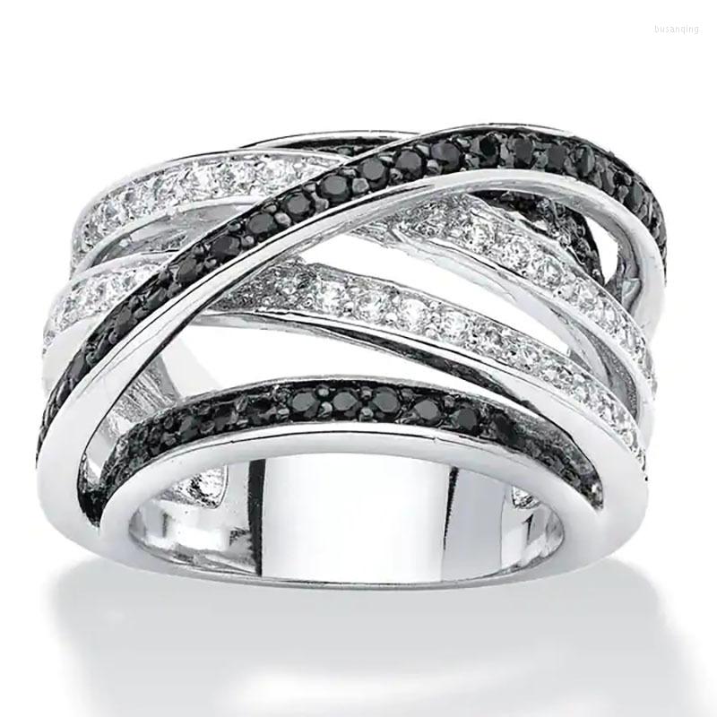 Wedding Rings Luxury Female Punk Black Zircon Ring Silver Color For Women Charm Trendy White Rhinestone Engagement
Wedding Rings Luxury Female Punk Black Zircon Ring Silver Color For Women Charm Trendy White Rhinestone Engagement