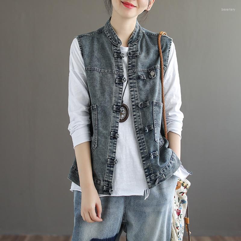 Ethnic Clothing Ladies Chinese Tops 2023 Autunm Vintage Denim Vest Cardigan Coats Sleeveless Blouses Style Women FF2929
Ethnic Clothing Ladies Chinese Tops 2023 Autunm Vintage Denim Vest Cardigan Coats Sleeveless Blouses Style Women FF2929