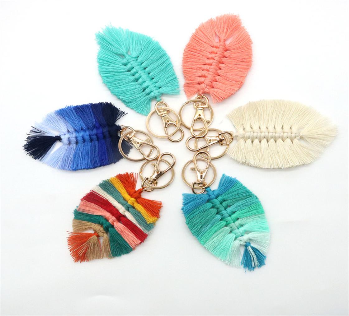 Leaf Weaving Rainbow Keychains for Women Boho Handmade key Holder Keyring Macrame Bag Charm Car Hanging Jewelry4410248
Leaf Weaving Rainbow Keychains for Women Boho Handmade key Holder Keyring Macrame Bag Charm Car Hanging Jewelry4410248