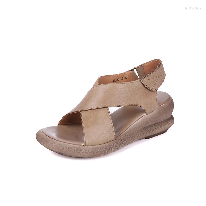 Sandals Summer Women Fashion Classics Ethnic Retro Genuine Leather Slip-On Flat With Round Toe Casual Shoes Brown 35-40, Beige
Sandals Summer Women Fashion Classics Ethnic Retro Genuine Leather Slip-On Flat With Round Toe Casual Shoes Brown 35-40, Beige