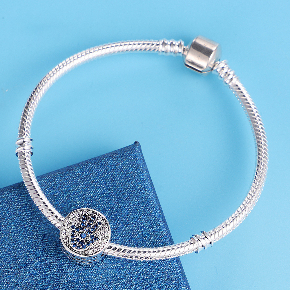 925 Sterling Silver Dangle Charm Bracelet Eye DIY Bracelets With String Of Jewelry Pearls Fashion Gift Jewelry Free Delivery