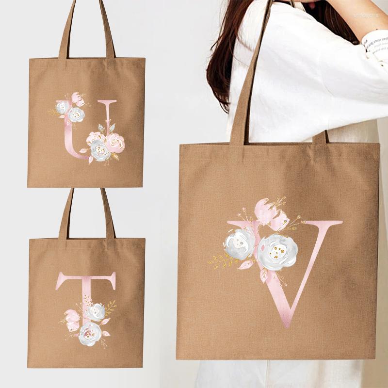 Shopping Bags Pink Flower Letter Print Linen Tote Canvas Bag Student Simple Eco-friendly Foldable, 1rosepf
Shopping Bags Pink Flower Letter Print Linen Tote Canvas Bag Student Simple Eco-friendly Foldable, 1rosepf