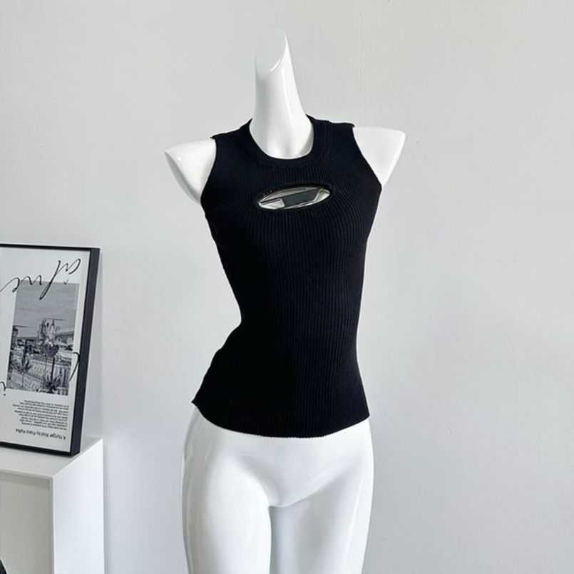 Cropped Top Knit Tank Designer Diesel T-shirt Hollow Out Tee Womens Knits Women Tops Sexy Sleeveless Yoga Summer Tees Vests 2eiga, Brown
Cropped Top Knit Tank Designer Diesel T-shirt Hollow Out Tee Womens Knits Women Tops Sexy Sleeveless Yoga Summer Tees Vests 2eiga, Brown