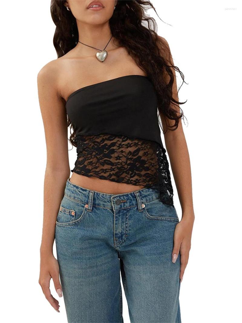 Women' Tanks Women Y2k Sleeveless Crop Top 2023 Summer Strapless Tube Lace Patchwork Sheer Mesh Streetwear, Black
Women' Tanks Women Y2k Sleeveless Crop Top 2023 Summer Strapless Tube Lace Patchwork Sheer Mesh Streetwear, Black