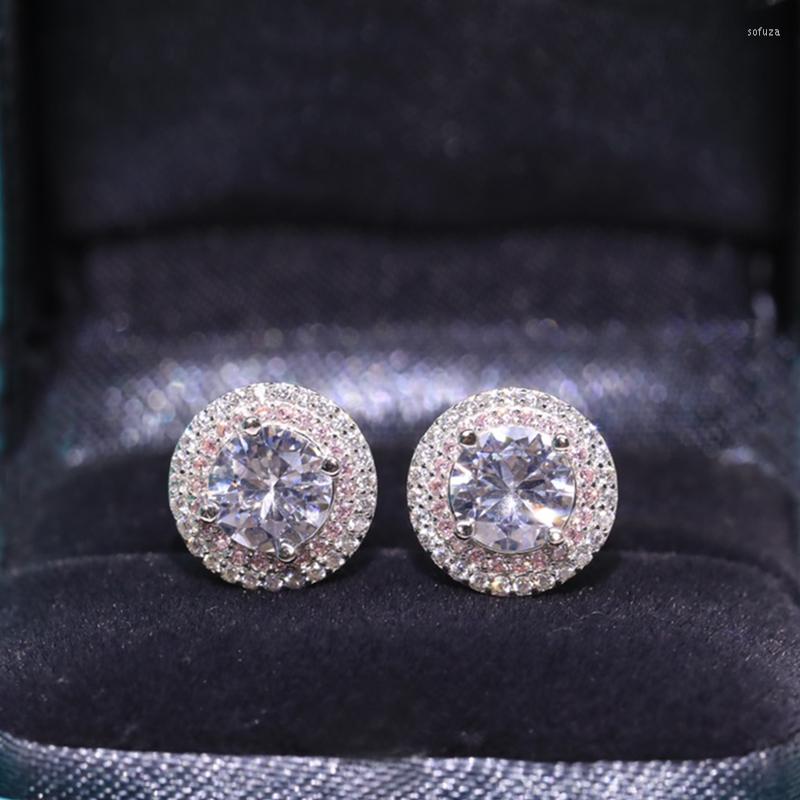 Stud Earrings Pure 925 Sterling Silver Brand Round Shiny Ladies Pink & White Luxury Jewelry Anniversary Birthday Gift
Stud Earrings Pure 925 Sterling Silver Brand Round Shiny Ladies Pink & White Luxury Jewelry Anniversary Birthday Gift