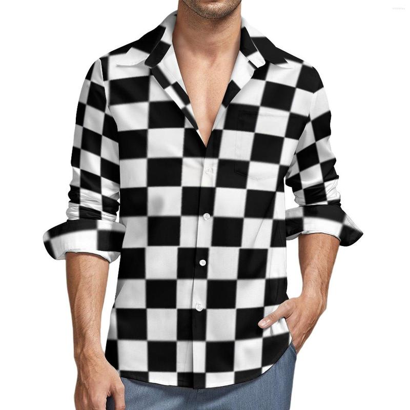 Men's Casual Shirts Black And White Plaid Shirt Man Checkerboard Print Spring Street Custom Blouses Long Sleeve Trending Oversize Tops, Style-2
Men's Casual Shirts Black And White Plaid Shirt Man Checkerboard Print Spring Street Custom Blouses Long Sleeve Trending Oversize Tops, Style-2