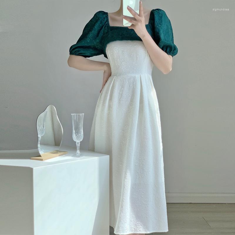 Party Dresses 2023 Women Summer Retro Square Collar Stitching Short Sleeve Vestidos High Waist Slim A Line Office Casual Midi Dress, Picture color
Party Dresses 2023 Women Summer Retro Square Collar Stitching Short Sleeve Vestidos High Waist Slim A Line Office Casual Midi Dress, Picture color