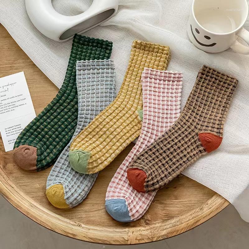 Women Socks Vintage European Waffle Low Saturation Solid Four Seasons Half Stockings Girls Retro Plaid Middle Tube Short Sock, Pink
Women Socks Vintage European Waffle Low Saturation Solid Four Seasons Half Stockings Girls Retro Plaid Middle Tube Short Sock, Pink