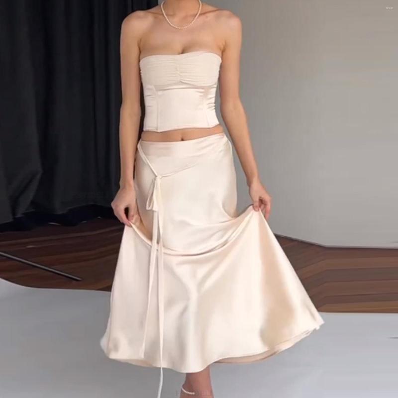 Two Piece Dress Summer Maxi Skirt Suit Solid Color Ladies Strapless Top Long Women Off Shoulder Backless Y2K Style Cocktail Party Clothing, White
Two Piece Dress Summer Maxi Skirt Suit Solid Color Ladies Strapless Top Long Women Off Shoulder Backless Y2K Style Cocktail Party Clothing, White