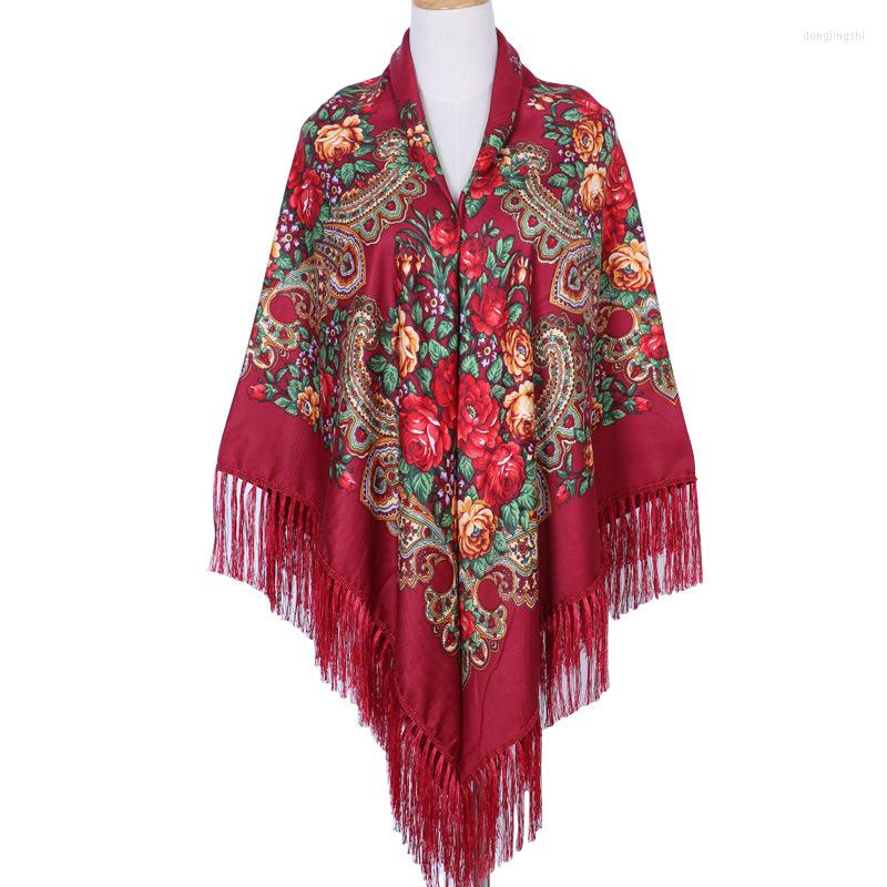 Scarves 160 160cm Women Russian Scarf Luxury Floral Printed Fringed Blanket Shawl Ukraine Babushka Handkerchief Headscarf Wraps 
Scarves 160 160cm Women Russian Scarf Luxury Floral Printed Fringed Blanket Shawl Ukraine Babushka Handkerchief Headscarf Wraps