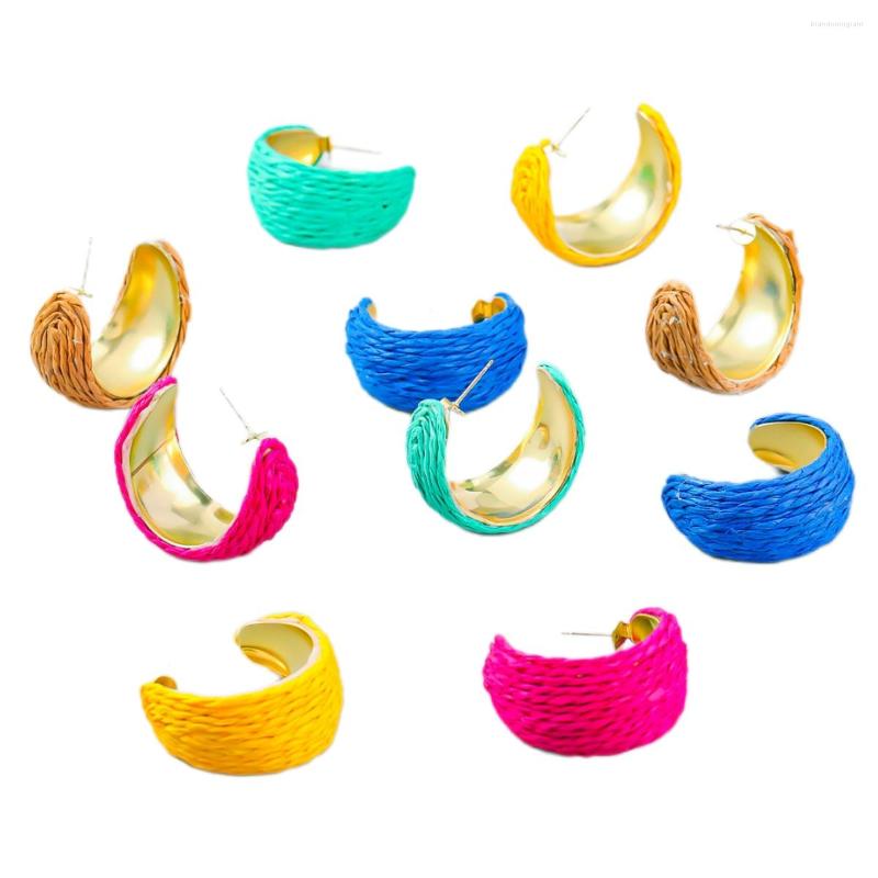 Hoop Earrings Summer C-shaped Alloy Lafite Grass For Women's Minimalist Geometric Vacation And Leisure Style
Hoop Earrings Summer C-shaped Alloy Lafite Grass For Women's Minimalist Geometric Vacation And Leisure Style