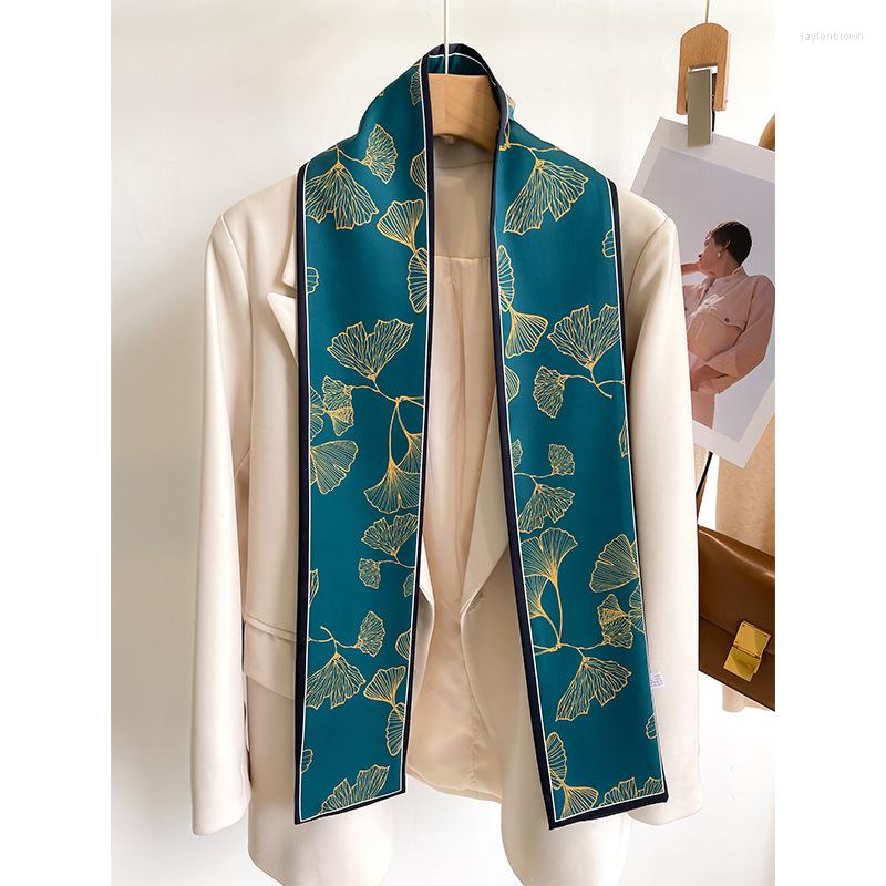 Scarves Silk Scarf For Women Luxury Floral Leaf Print Soft Satin Hairband Long Neckerchief Lady Foulard Headband Handle Bag Ribbons
Scarves Silk Scarf For Women Luxury Floral Leaf Print Soft Satin Hairband Long Neckerchief Lady Foulard Headband Handle Bag Ribbons