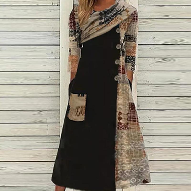 Casual Dresses Retro Pattern Print Patchwork Party Dress Women Elegant Scarf Collar Button Office Spring Autumn Long Sleeve Pocket, 01 blue
Casual Dresses Retro Pattern Print Patchwork Party Dress Women Elegant Scarf Collar Button Office Spring Autumn Long Sleeve Pocket, 01 blue