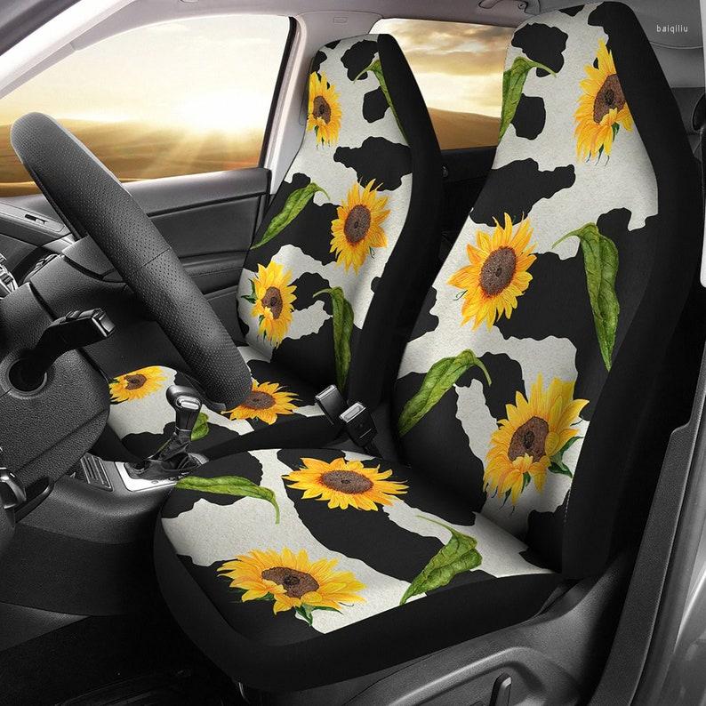 Car Seat Covers Cow Hide Set Black And White With Rustic Sunflower Pattern Country Farmhouse Protectors
Car Seat Covers Cow Hide Set Black And White With Rustic Sunflower Pattern Country Farmhouse Protectors