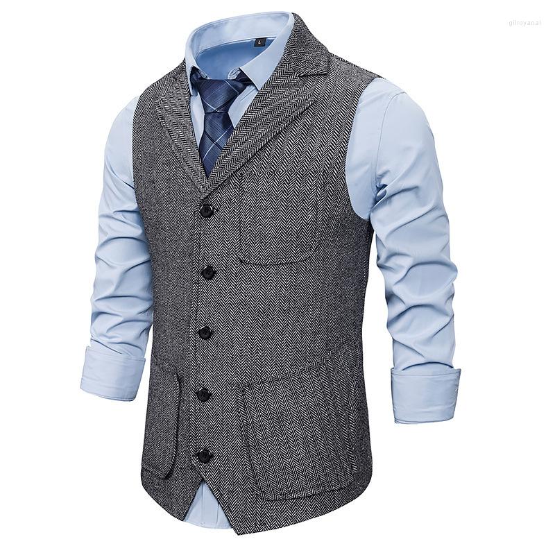 Men's Vests Herringbone Single-breasted Lapel Vest Men's Casual Business Suit, Picture color
Men's Vests Herringbone Single-breasted Lapel Vest Men's Casual Business Suit, Picture color