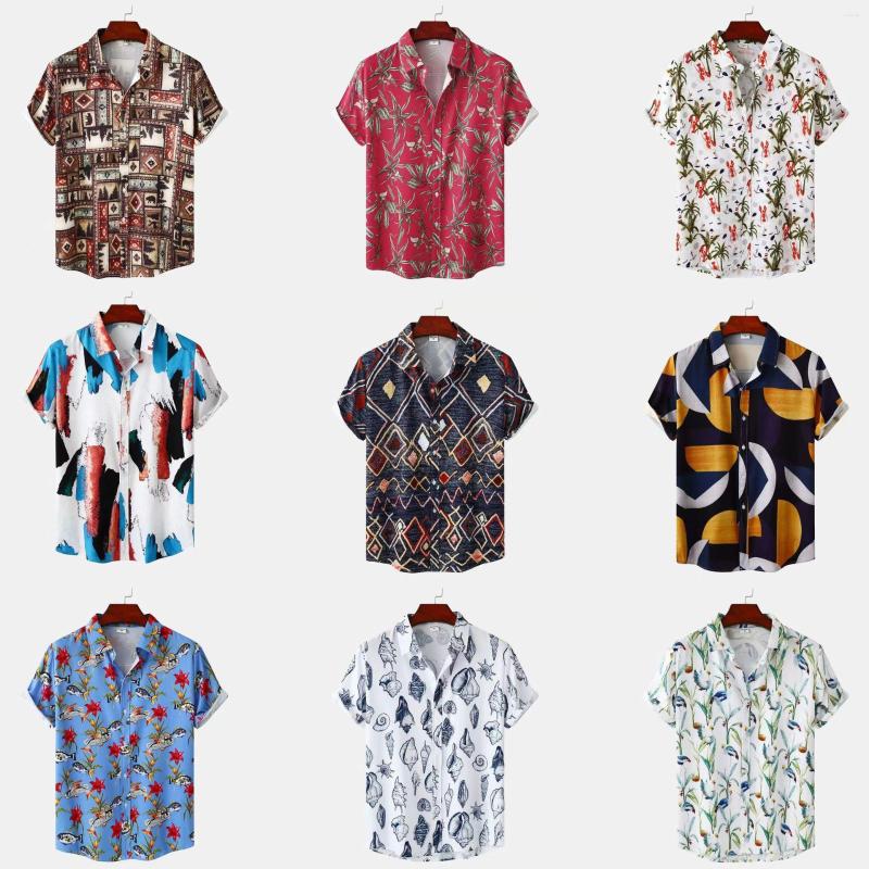 Men's Casual Shirts 2023 Hawaiian Shirt Men Summer Flower Geometric Printed Blouse Single-breasted Short Sleeve Beach Tops Men's Holiday, C211
Men's Casual Shirts 2023 Hawaiian Shirt Men Summer Flower Geometric Printed Blouse Single-breasted Short Sleeve Beach Tops Men's Holiday, C211