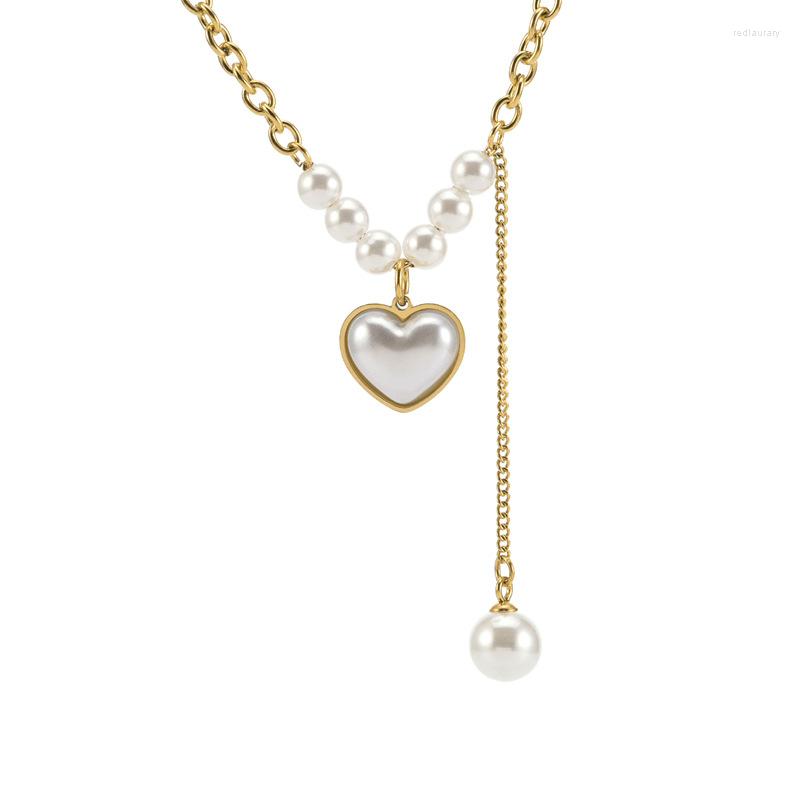 Pendant Necklaces Koaem Love Heart Gold Color Charm Chokers Chain White Pearl For Women Wedding Stainless Steel Jewelry
Pendant Necklaces Koaem Love Heart Gold Color Charm Chokers Chain White Pearl For Women Wedding Stainless Steel Jewelry