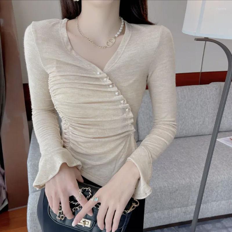 Women' T Shirts Sexy Embroidered Flares T-Shirts Women Slim V-Neck Crop Top Long Sleeve Streetwear Tee Korean Version Pullovers T201, Khaki
Women' T Shirts Sexy Embroidered Flares T-Shirts Women Slim V-Neck Crop Top Long Sleeve Streetwear Tee Korean Version Pullovers T201, Khaki