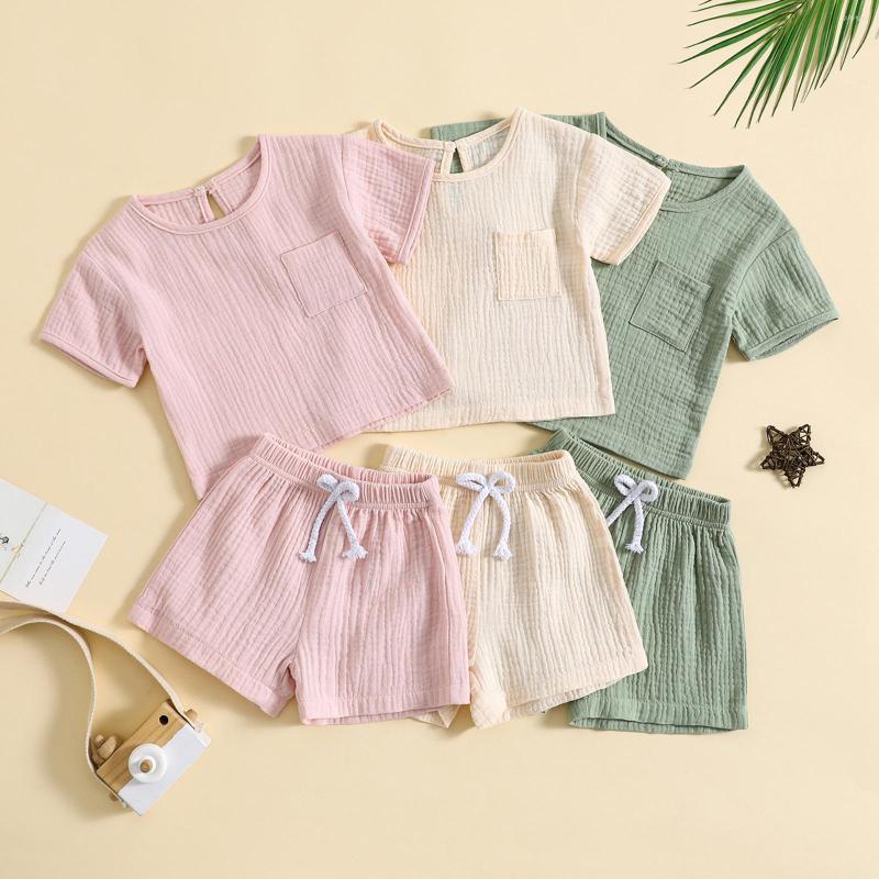 Clothing Sets 2Pcs Baby Boys Girls Summer Outfits Short Sleeve Pocket T-Shirt Tie Front Shorts Set 0-3Years
Clothing Sets 2Pcs Baby Boys Girls Summer Outfits Short Sleeve Pocket T-Shirt Tie Front Shorts Set 0-3Years