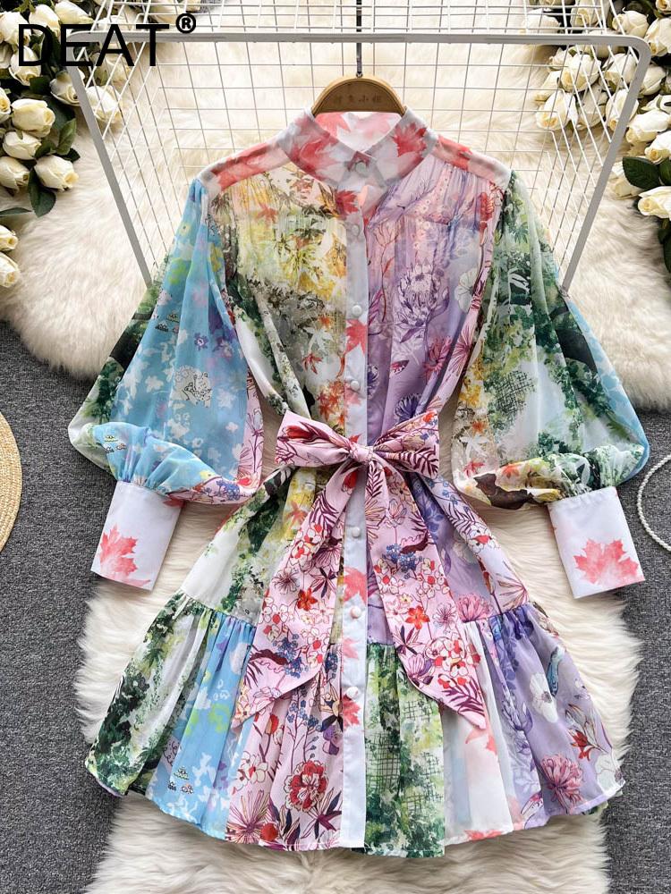 Dresses Deat Women Print Ruffles Dress Stand Neck Long Sleeve New Arrivals Lady Sexy Fashion Spring Spring 2023 11d10555, Color 
Dresses Deat Women Print Ruffles Dress Stand Neck Long Sleeve New Arrivals Lady Sexy Fashion Spring Spring 2023 11d10555, Color