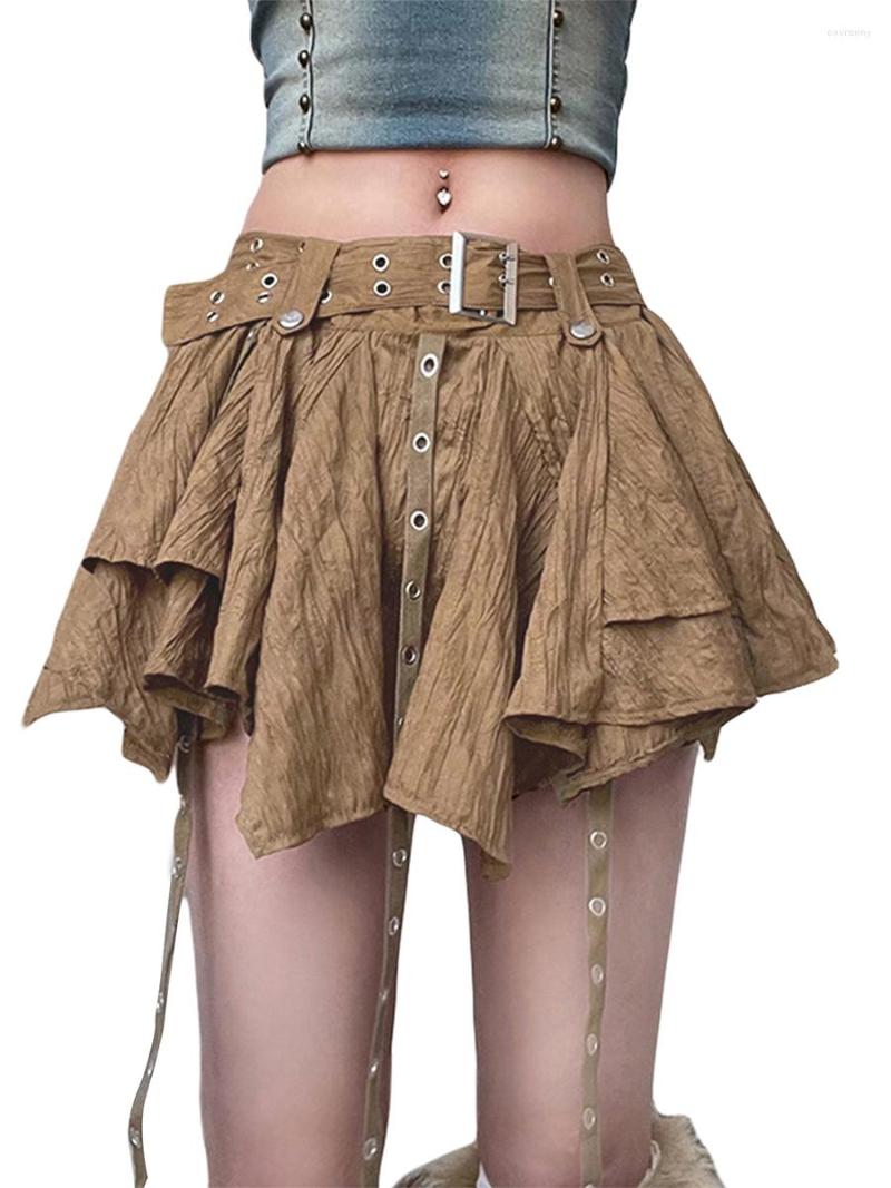 Skirts Women Low Waist Irregular Hem Short Mini With Buckle Belt Summer Lined Shorts Streetwear, Brown
Skirts Women Low Waist Irregular Hem Short Mini With Buckle Belt Summer Lined Shorts Streetwear, Brown