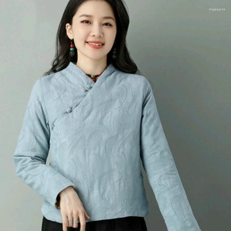 Ethnic Clothing Chinese Cheongsam Tops Winter Parkas Coats Button Warm Hanfu Retro Jacket Oriental Style Women 12901
Ethnic Clothing Chinese Cheongsam Tops Winter Parkas Coats Button Warm Hanfu Retro Jacket Oriental Style Women 12901