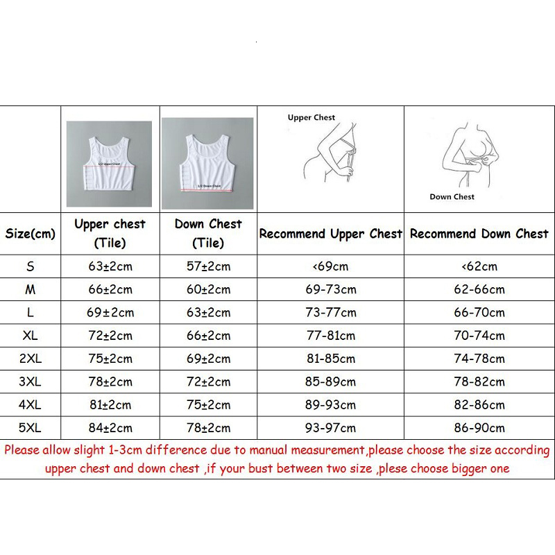 Women's Shapers S-5XL Flat Breast Binder Les Tomboy Lesbian Underwear Corset Women Side Buckle Short Vest Tank Top Shaper Bustier Chest Binder 23