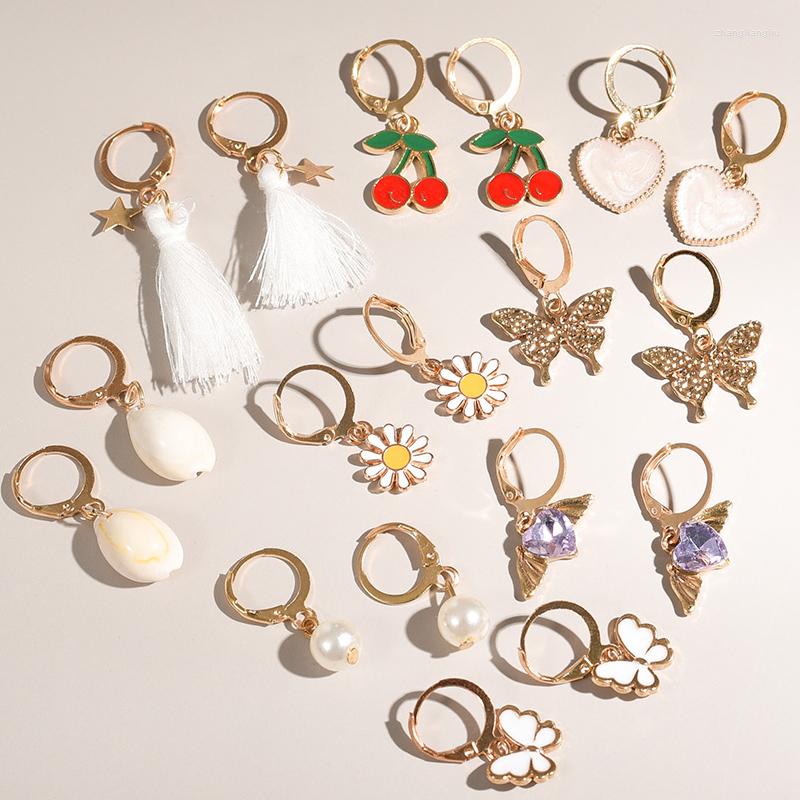 Hoop Earrings 9 Pairs/set Simple Alloy Inlaid Rhinestone Butterfly Heart Cherry Tassel Pearl Set For Woman Week Pendants Ear Jewelry
Hoop Earrings 9 Pairs/set Simple Alloy Inlaid Rhinestone Butterfly Heart Cherry Tassel Pearl Set For Woman Week Pendants Ear Jewelry