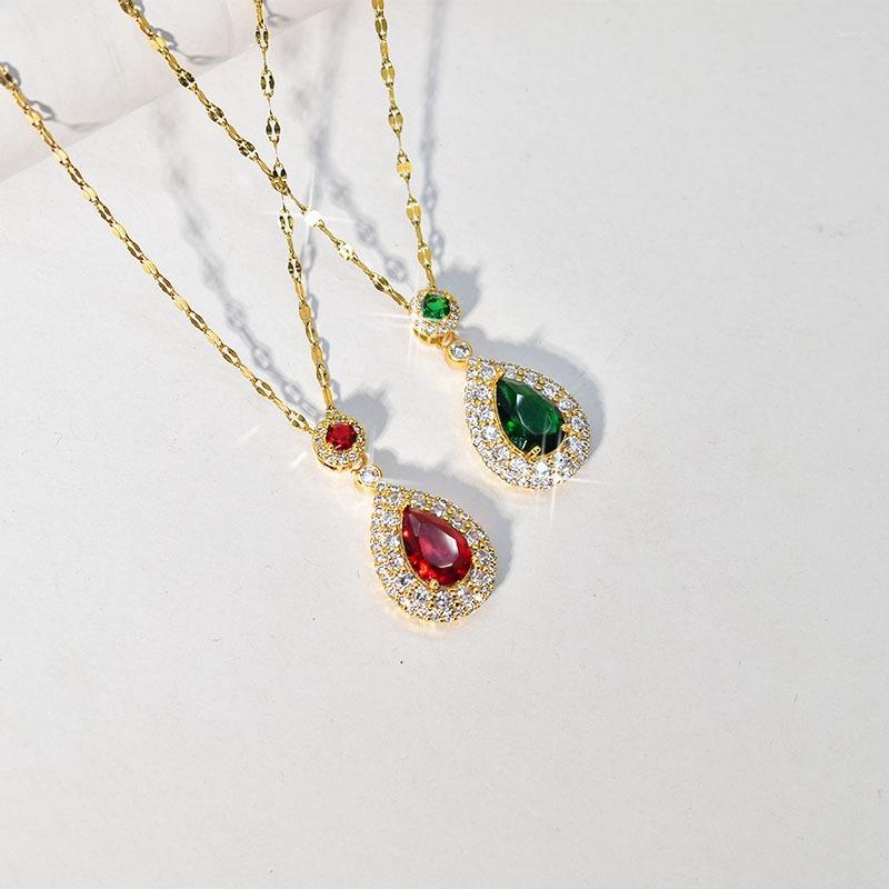 Pendant Necklaces Luxury Water Drop Zircon Shiny Cubic Zirconia Necklace Exquisite Titanium Steel Jewelry For Women Birthday Gifts
Pendant Necklaces Luxury Water Drop Zircon Shiny Cubic Zirconia Necklace Exquisite Titanium Steel Jewelry For Women Birthday Gifts