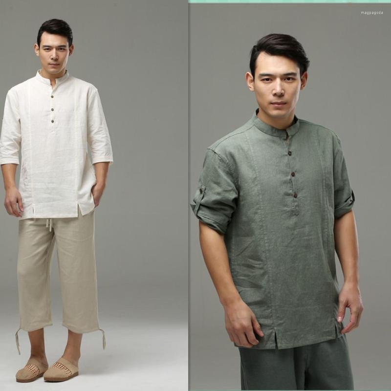 Ethnic Clothing Men Cotton Linen Half Sleeve Chinese Tang Tops Mandarin Collar Solid Casual Coat Plus Size XL Loose Hanfu Shirt Harajuku
Ethnic Clothing Men Cotton Linen Half Sleeve Chinese Tang Tops Mandarin Collar Solid Casual Coat Plus Size XL Loose Hanfu Shirt Harajuku