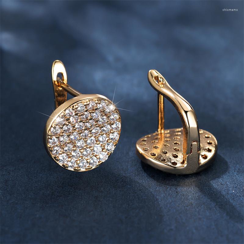 Stud Earrings Cute Female Simple Round Clip Luxury White Crystal Gold Color Wedding For Women
Stud Earrings Cute Female Simple Round Clip Luxury White Crystal Gold Color Wedding For Women
