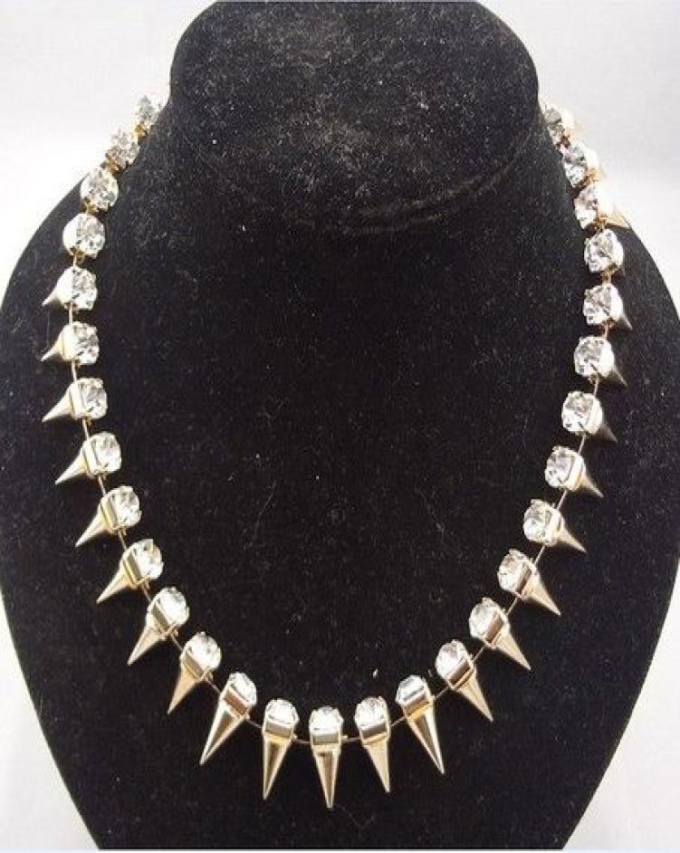 Punk Silver Gold Gun Black Rivets Rhinestone Crystal Choker Necklace mix color4866448
Punk Silver Gold Gun Black Rivets Rhinestone Crystal Choker Necklace mix color4866448