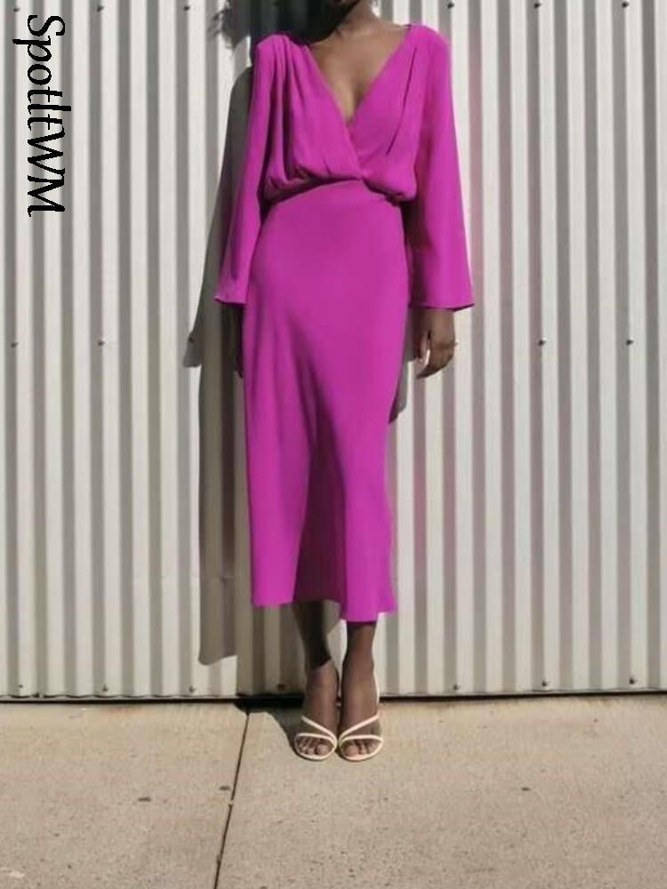 Dresses Women Solid Pleated Cross V Neck Loose Dress Fashion Waist Retraction Long Sleeve Dresses Female Temperament Club Party Vestidos, As picture
Dresses Women Solid Pleated Cross V Neck Loose Dress Fashion Waist Retraction Long Sleeve Dresses Female Temperament Club Party Vestidos, As picture