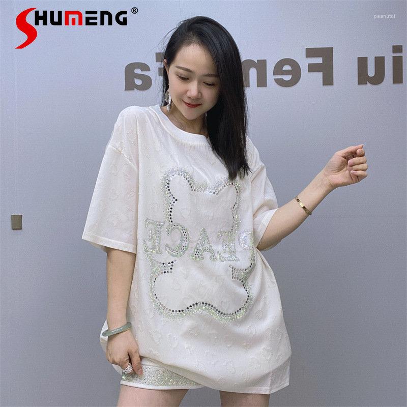Women's T Shirts Oversized Short-Sleeve Top Women Heavy Embroidery Drilling Cute Cartoon White Mid-Length T-shirt 2023 Summer
Women's T Shirts Oversized Short-Sleeve Top Women Heavy Embroidery Drilling Cute Cartoon White Mid-Length T-shirt 2023 Summer