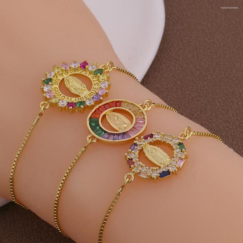 Charm Bracelets Boho Fashion Virgin Mary Bracelet For Women Gold Plated Colorful Zircon Religion Chain Adjustable 2023 Trendy
Charm Bracelets Boho Fashion Virgin Mary Bracelet For Women Gold Plated Colorful Zircon Religion Chain Adjustable 2023 Trendy