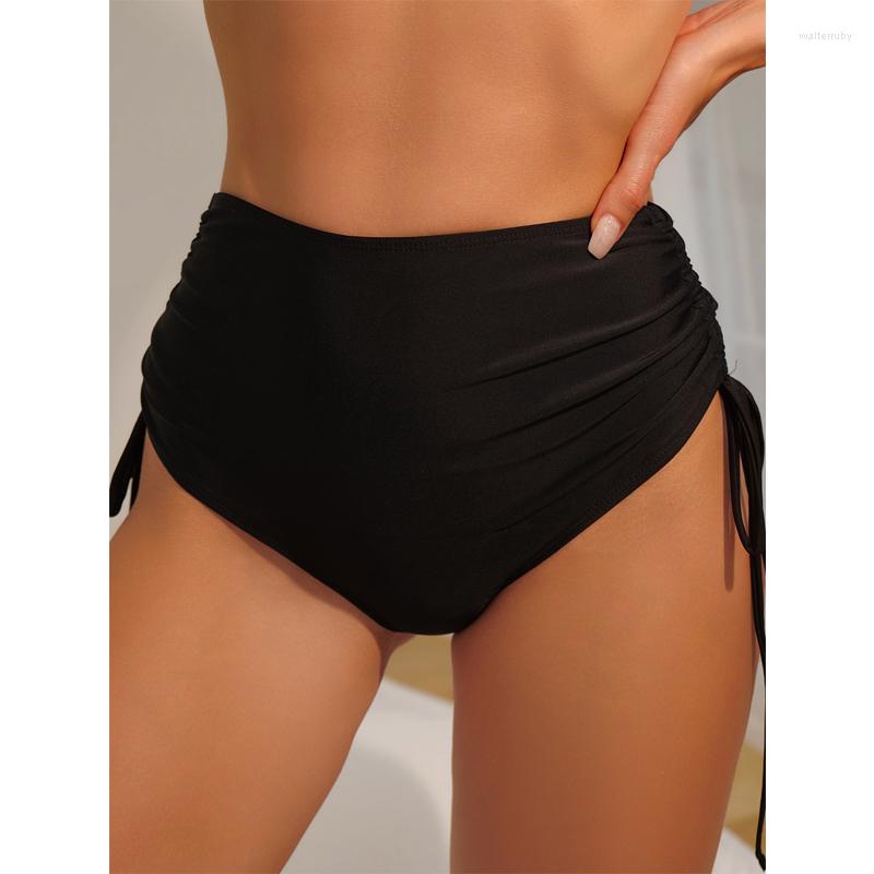 Women' Swimwear Black Women Bikini Bottoms 2023 Summer Solid Color Drawstring Lace-up Sexy High Waist Pants Plain Stretch Leggings
Women' Swimwear Black Women Bikini Bottoms 2023 Summer Solid Color Drawstring Lace-up Sexy High Waist Pants Plain Stretch Leggings