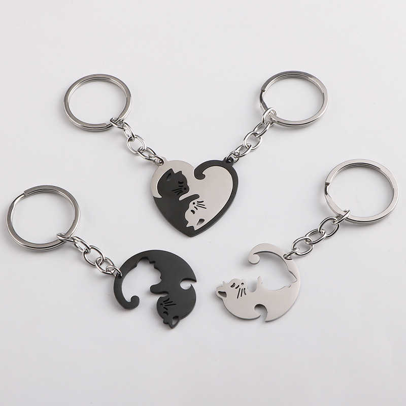 Love cat key chain pendant male and female couples waist hanging stainless steel key chain ring bag pendant accessories
Love cat key chain pendant male and female couples waist hanging stainless steel key chain ring bag pendant accessories