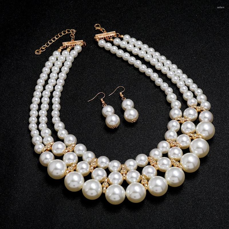 Necklace Earrings Set Boho Nigerian Wedding Jewelry Multi Layer Pearl Earring Bridal Engagement Accessories Beads Sweater Chain, Picture shown
Necklace Earrings Set Boho Nigerian Wedding Jewelry Multi Layer Pearl Earring Bridal Engagement Accessories Beads Sweater Chain, Picture shown