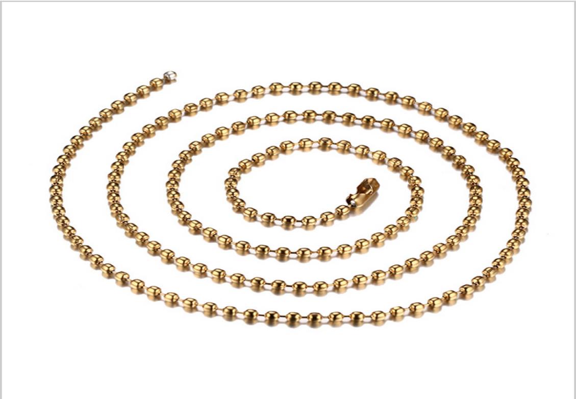 Fashion BlackGoldSilver Color Plated 24 inches Ball Chain Necklace Stainless Steel Gold Chain Necklace Cool Necklaces NC0021772094
Fashion BlackGoldSilver Color Plated 24 inches Ball Chain Necklace Stainless Steel Gold Chain Necklace Cool Necklaces NC0021772094