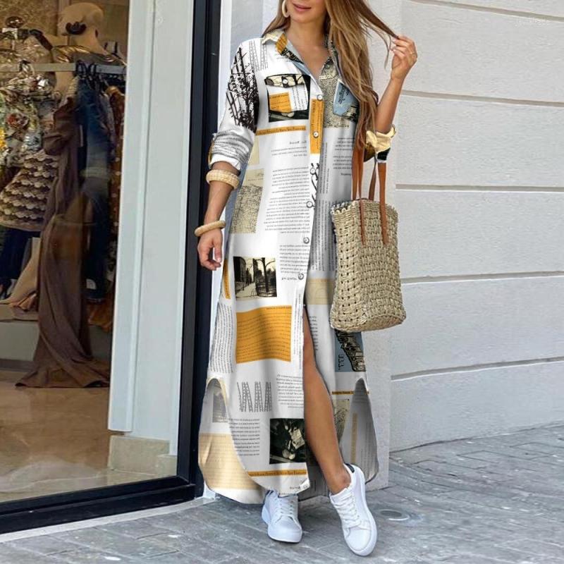 Casual Dresses Vintage Printed Maxi Dress Women 2023 Autumn Holiday Beach Long Femme Robe Elegant Lady Shirt Fashion Vestidos, Style 1
Casual Dresses Vintage Printed Maxi Dress Women 2023 Autumn Holiday Beach Long Femme Robe Elegant Lady Shirt Fashion Vestidos, Style 1