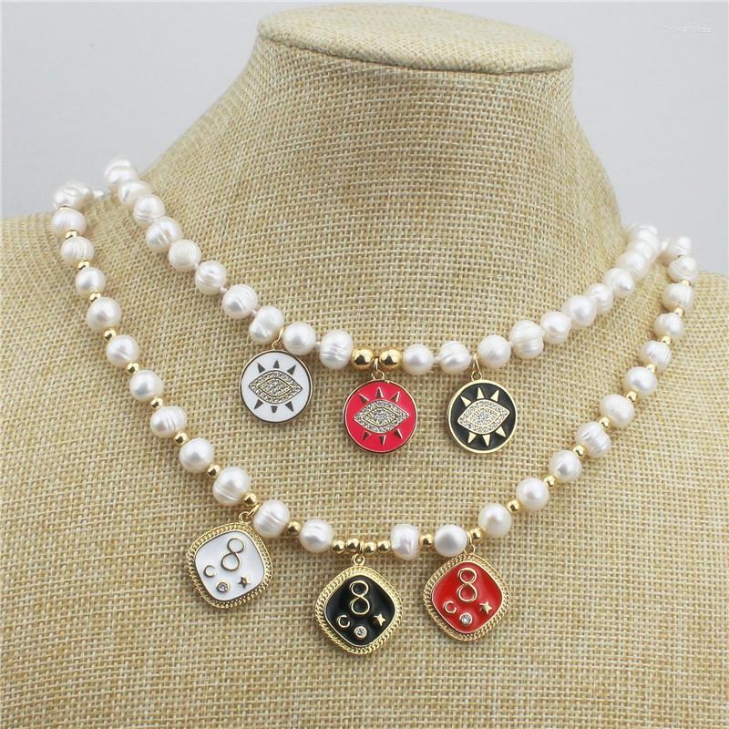 Pendant Necklaces 18inch 5pcs/lot Design Cute Necklace Eye Shape Cz/enamel With Freshwater Pearl Chain Plated Wholesale
Pendant Necklaces 18inch 5pcs/lot Design Cute Necklace Eye Shape Cz/enamel With Freshwater Pearl Chain Plated Wholesale