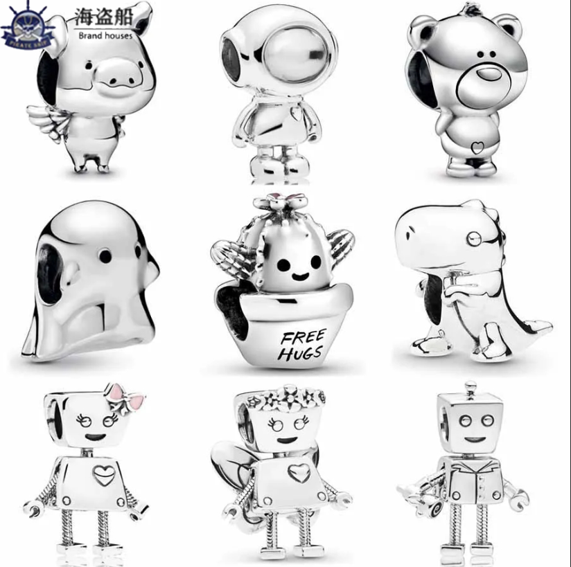 For pandora charms sterling silver beads Dangle Charm Smooth Pippo The Flying Pig Free Hugs The Ghost Dinosaur Bead 
For pandora charms sterling silver beads Dangle Charm Smooth Pippo The Flying Pig Free Hugs The Ghost Dinosaur Bead