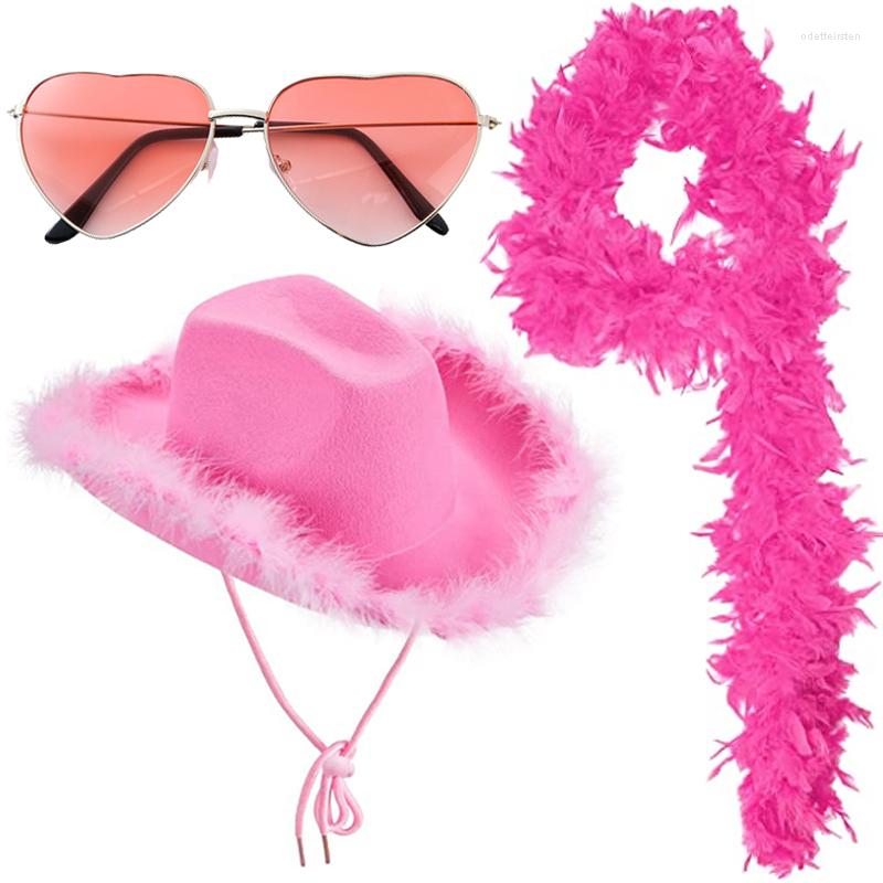 Berets Fashion Women Cowboy Hats Pink Cowgirl With Heart Sunglasses And Feather Boas For Wedding Party Halloween, Sky blue
Berets Fashion Women Cowboy Hats Pink Cowgirl With Heart Sunglasses And Feather Boas For Wedding Party Halloween, Sky blue