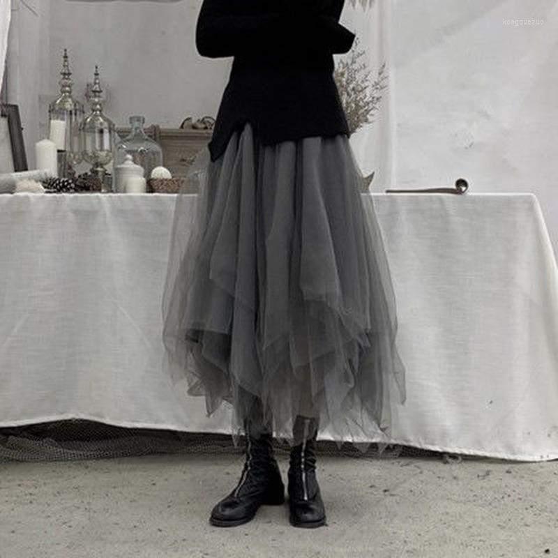 Skirts Gothic Tulle Vintage Punk Long Irregular Pleasted Streetwear Elastic High Waist A-Line Mesh Midi Skirt Fashion Y2k Faldas, Black
Skirts Gothic Tulle Vintage Punk Long Irregular Pleasted Streetwear Elastic High Waist A-Line Mesh Midi Skirt Fashion Y2k Faldas, Black