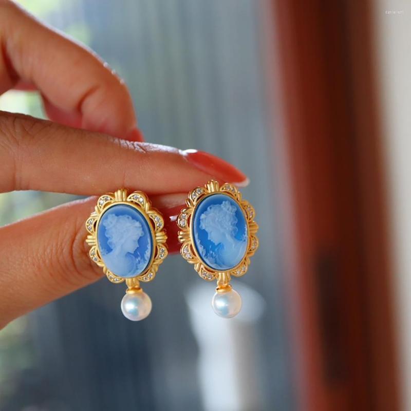 Stud Earrings Carmayo 925 Silver Plated 24K Gold Pearl Agate Relief Portrait Wedding Gift Jewelry Accessories
Stud Earrings Carmayo 925 Silver Plated 24K Gold Pearl Agate Relief Portrait Wedding Gift Jewelry Accessories