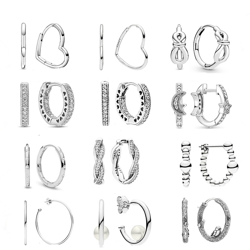 925 Silver Fit Pandora Earrings Asymmetric Heart Shaped Earrings with Crescent and Crescent Ear Hooks Dangle Fashion Charms Set Pendant DIY Fine Earrings Jewelry
925 Silver Fit Pandora Earrings Asymmetric Heart Shaped Earrings with Crescent and Crescent Ear Hooks Dangle Fashion Charms Set Pendant DIY Fine Earrings Jewelry