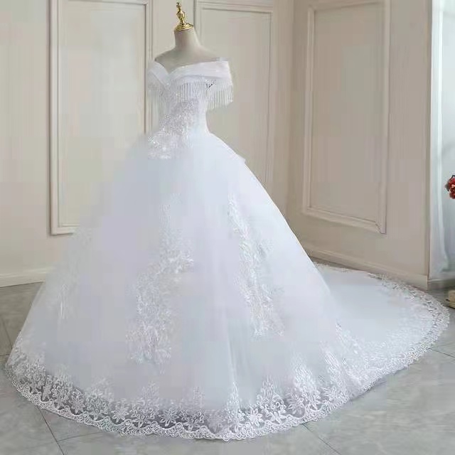2023 Plus Size Wedding Dresses for bride Beading Long beaded Sleeve Crystal Lace Appliqued Sequined beach bridal gowns plus size tulle boho Vestidos D