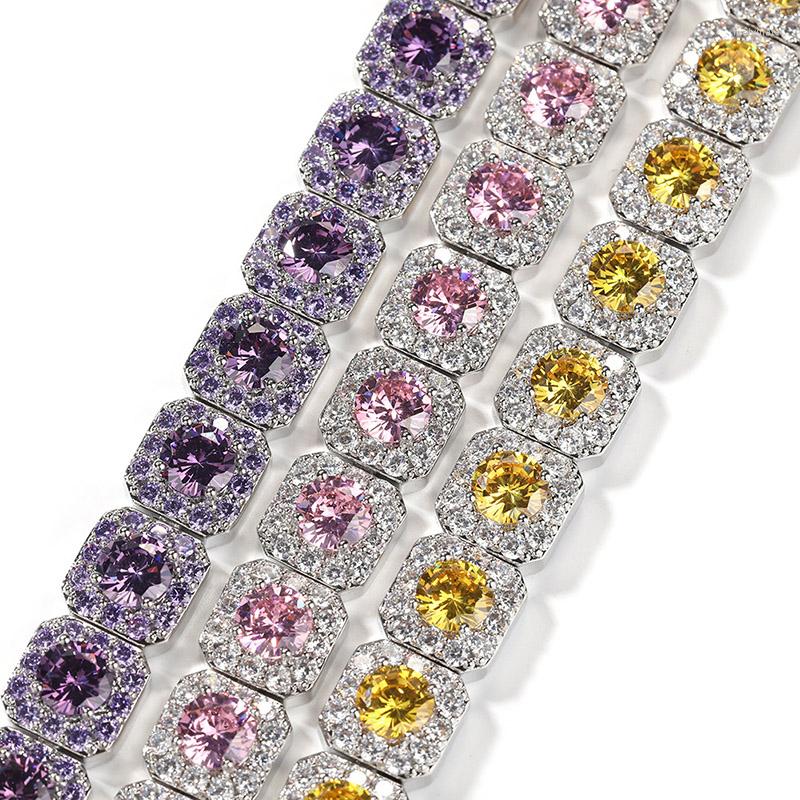 Link Bracelets Hip Hop Color Cubic Zirconia Claw Setting Bling Iced Out 1 Row CZ Stone Tennis Chain For Women Men Rapper Jewelry
Link Bracelets Hip Hop Color Cubic Zirconia Claw Setting Bling Iced Out 1 Row CZ Stone Tennis Chain For Women Men Rapper Jewelry