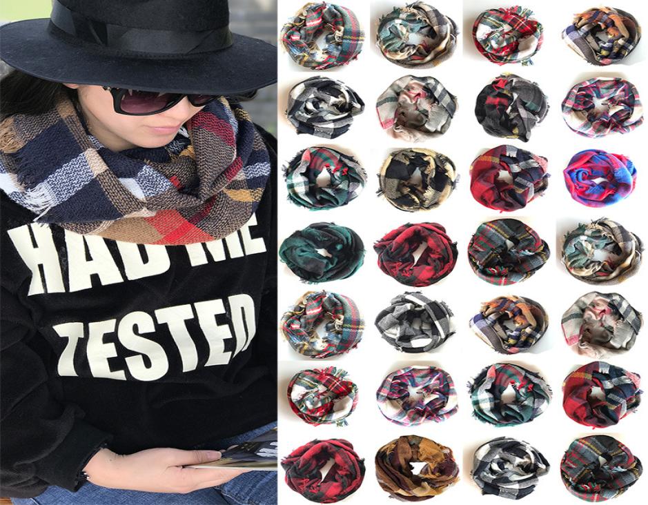 87x50cm Plaids Infinity Scarves Grid Loop Scarf Blankets Tartan Oversized Check Shawl Lattice Wraps Fashion Fringed Cashmere Pashm4717860
87x50cm Plaids Infinity Scarves Grid Loop Scarf Blankets Tartan Oversized Check Shawl Lattice Wraps Fashion Fringed Cashmere Pashm4717860