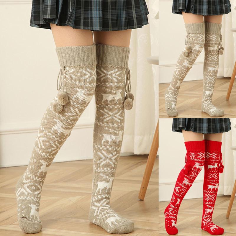 Women Socks Casual Christmas Knitted Over Knee Stockings Wool Ball Pile, Gray
Women Socks Casual Christmas Knitted Over Knee Stockings Wool Ball Pile, Gray
